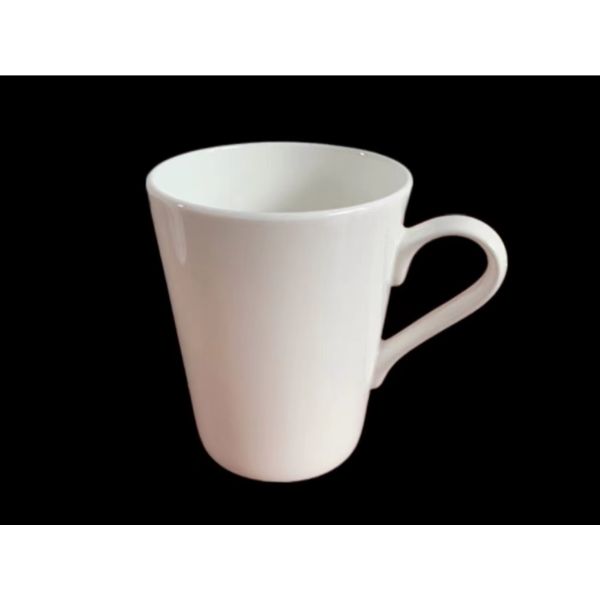 White Cone Shape Bone China Mug - 320ml