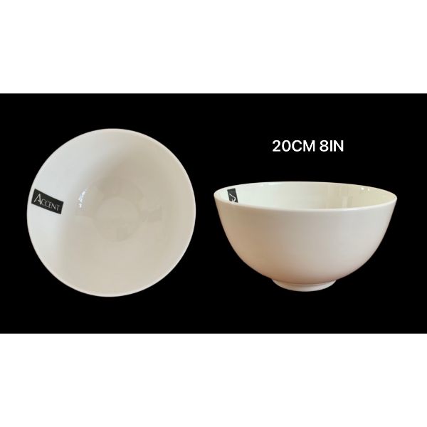 White Fine Bone China Bowl - 20cm