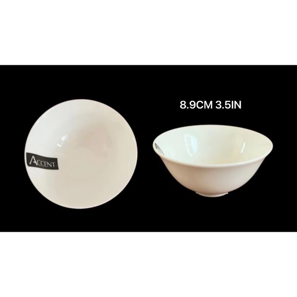 White Fine Bone China Bowl - 8.9cm