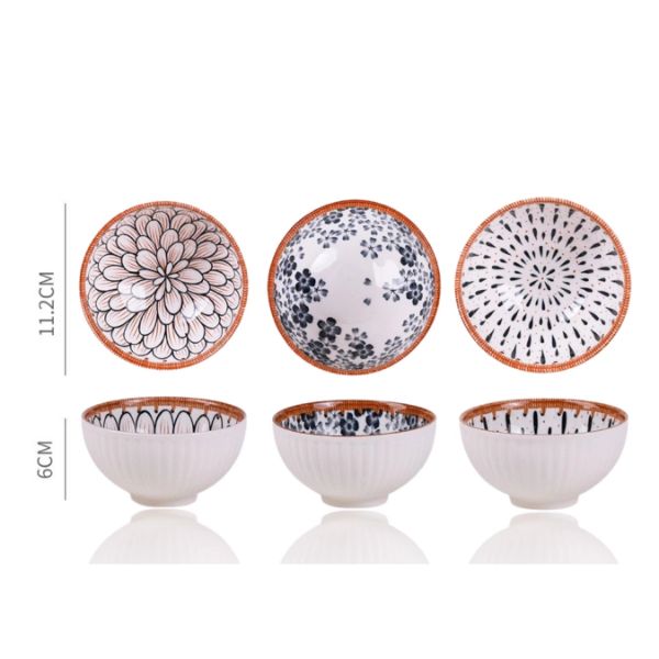 Oriental Special Glazed Round Bowl - 11.2cm x 6cm