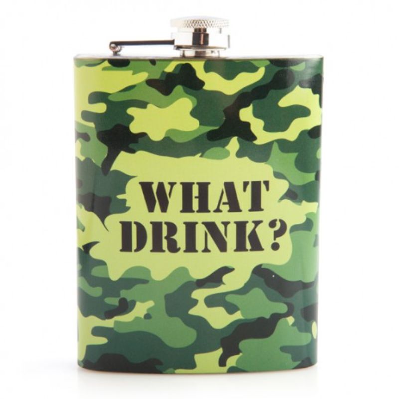 Stainless Steel Camo Metal Flask - 9cm x 2cm x 13.5