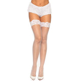 Load image into Gallery viewer, Womens White Spandex Fishnet Thigh Highs With Back Seam