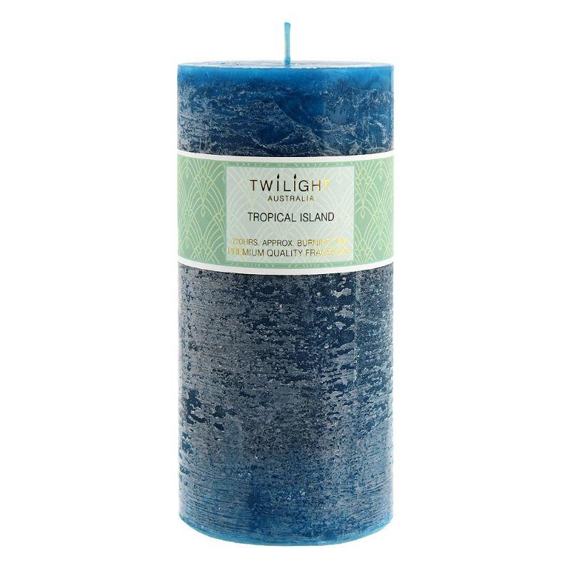 Twilight Frost Pillar Candle Tropical Island - 8.8cm x 18.5cm