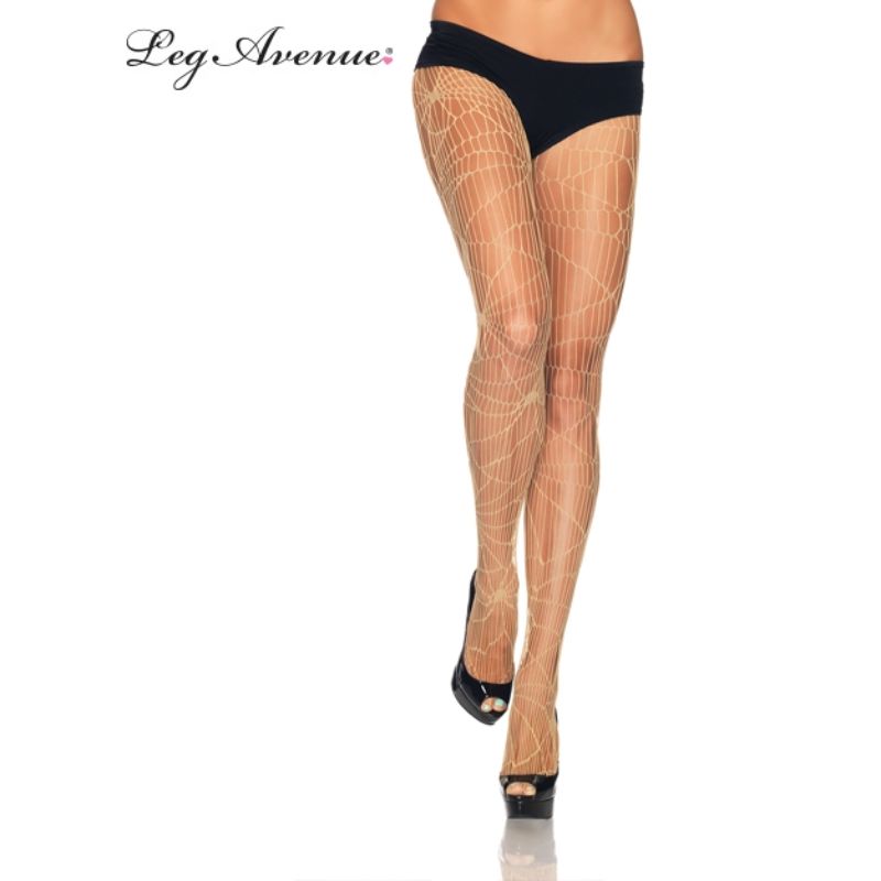 Womens Nude Distressed Net Pantyhose