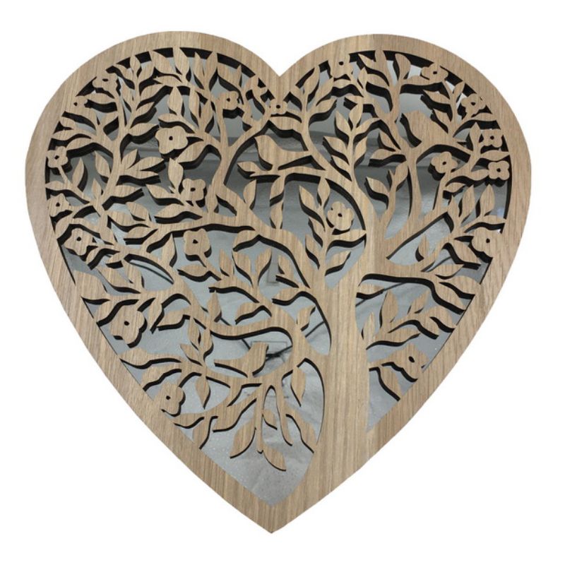 Heart MDF Tree of Love Mirror - 30cm