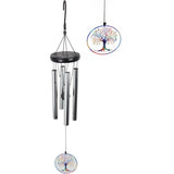 Load image into Gallery viewer, Tree of Life Tuned Silver Wind Chime - 24cm