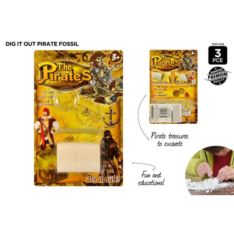3 Piece Dig It Out Pirate Fossil