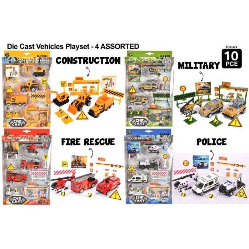 10 Piece Die Cast Vehicle Play Set