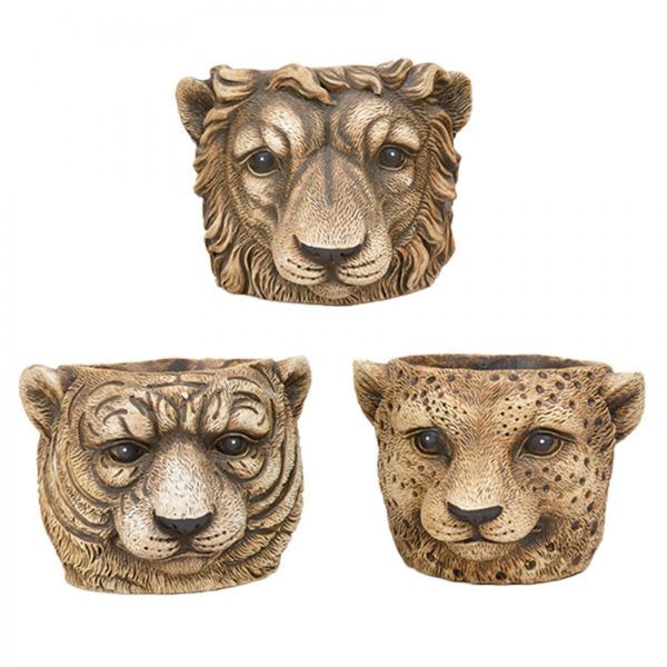 Cement Wild Animal Planter - 13.5cm x 13.5cm x 10.5cm