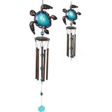 Load image into Gallery viewer, Metal/Glass Blue Turtle Wind Chime - 90cm