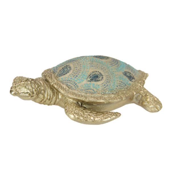 Gold $ Turquoise Turtle - 14.5cm