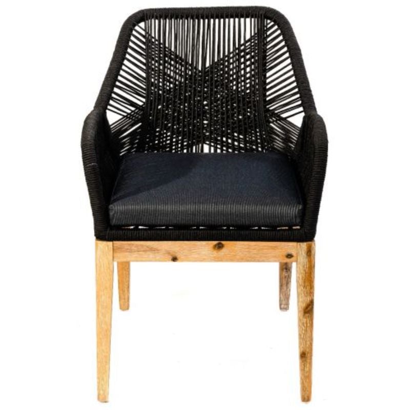 Black Bentley Indoor/Outdoor Dining Chair - 57cm x 86cm x 63cm