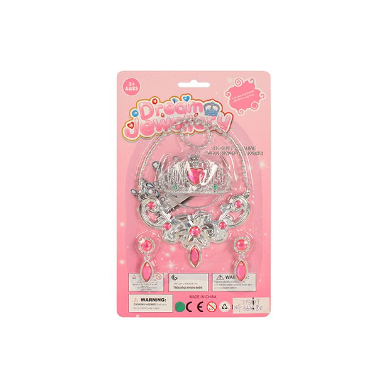 4 Pack Diamante Encrusted Princess Jewelry Set