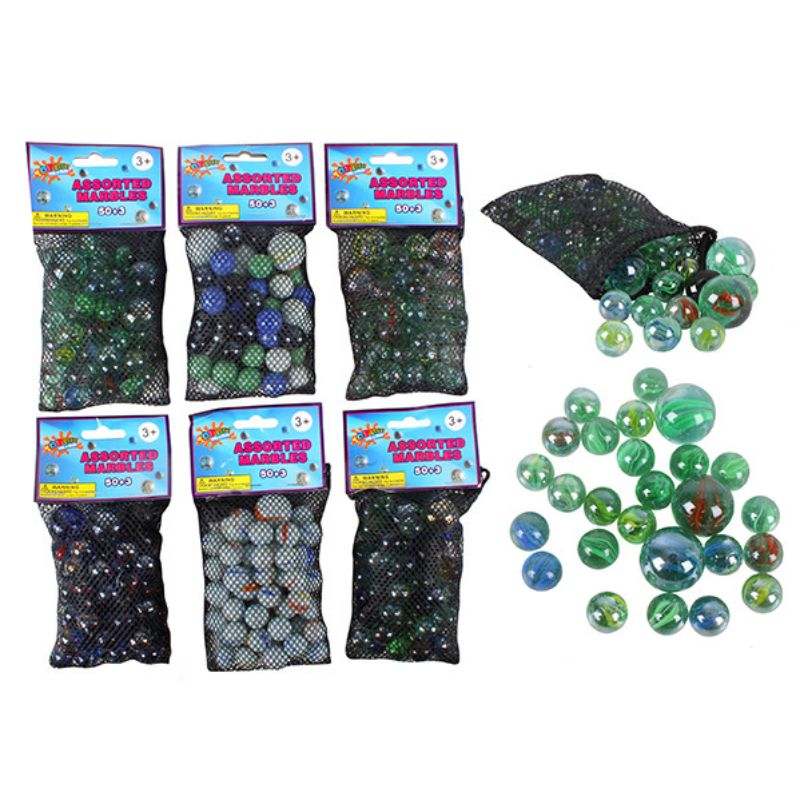50 Pack Large Assorted Marbles