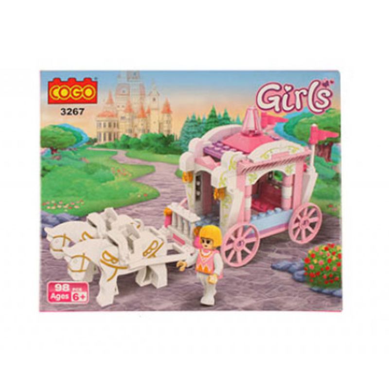 98 Piece Carriage And Princess Build Block - 20cm x 16cm x 5cm