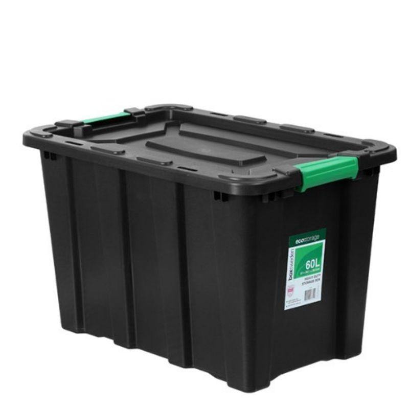 60L Eco Storage Heavy Duty Box - 57cm x 38.5cm x 38.5cm - The Base Warehouse
