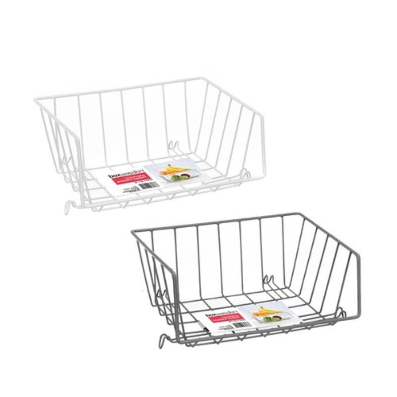 Wire Stackable Storage Basket - 29cm x 22cm x 12cm