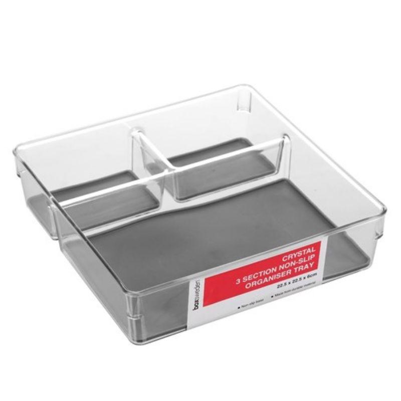 Non-Slip 3 Section Crystal Organiser - 22.5cm x 22.5cm x 6cm