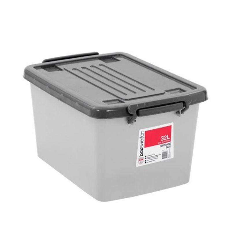 Boxsweden Solid Warm Grey Storage Box - 32L