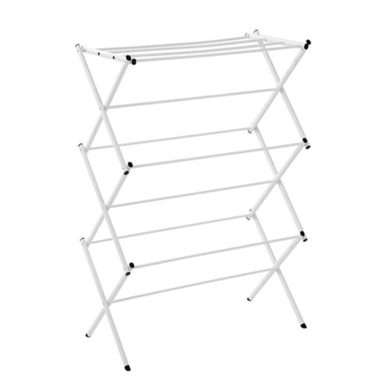 White Foldable 3 Tier Clothes Airer - 71cm x 36cm x 104cm