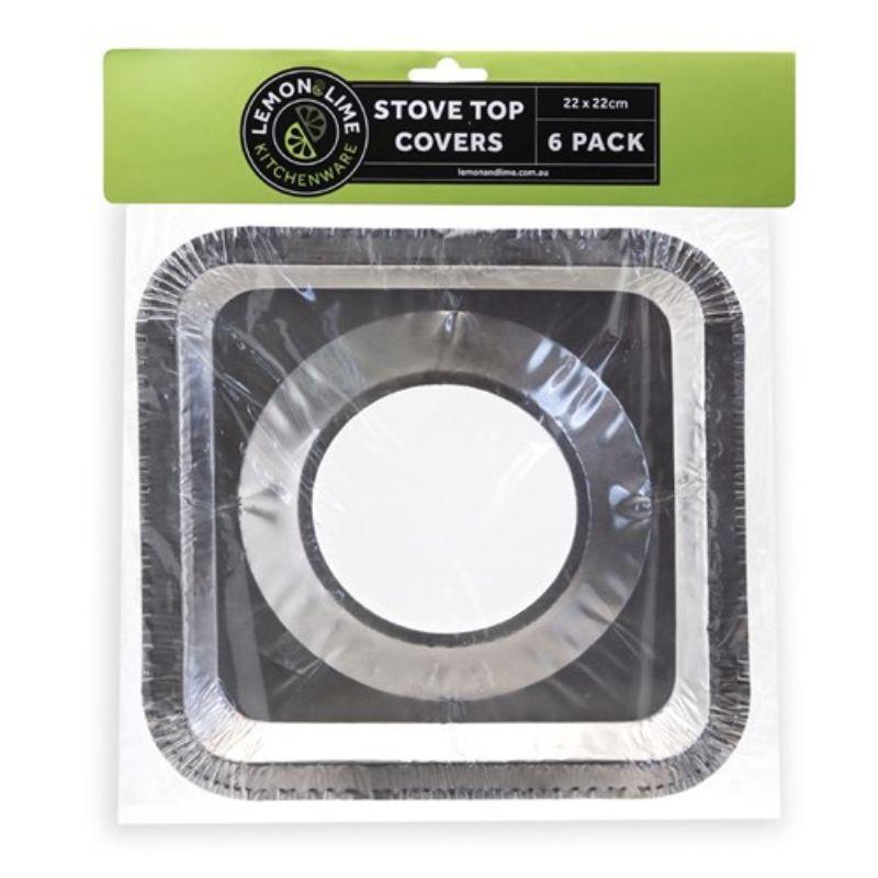 6 Pack Foil Stove Top Covers - 22cm x 22cm