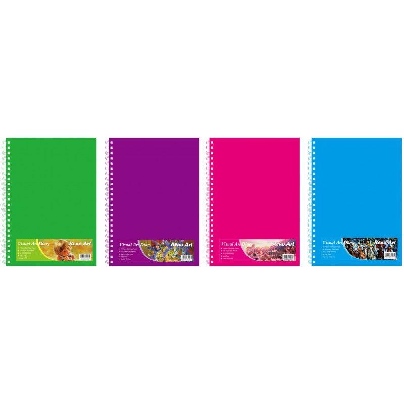 Assorted Colour Cover Visual Diary A4 110gsm - 120 Pages
