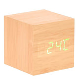 Load image into Gallery viewer, Natural LED Wooden Cube Table Clock - 6cm x 6cm x 6cm
