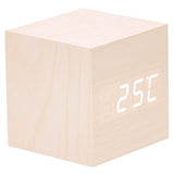 Load image into Gallery viewer, White LED Wooden Cube Table Clock - 6cm x 6cm x 6cm
