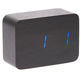 Load image into Gallery viewer, Black Wooden Cuboid LED Table Clock - 10cm x 7cm x 4.3cm
