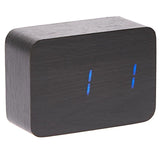 Load image into Gallery viewer, Black Wooden Cuboid LED Table Clock - 10cm x 7cm x 4.3cm