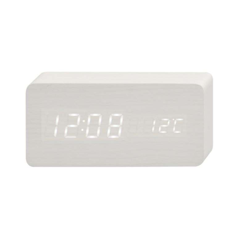 LED Cuboids Table Clock With Temperature Display - 15cm x 3.9cm x 6.8cm