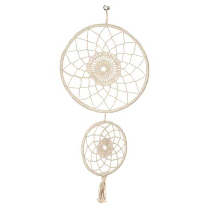 Natural Hand Knitted Cotton Dream Catcher - 60cm x 60cm x 5cm