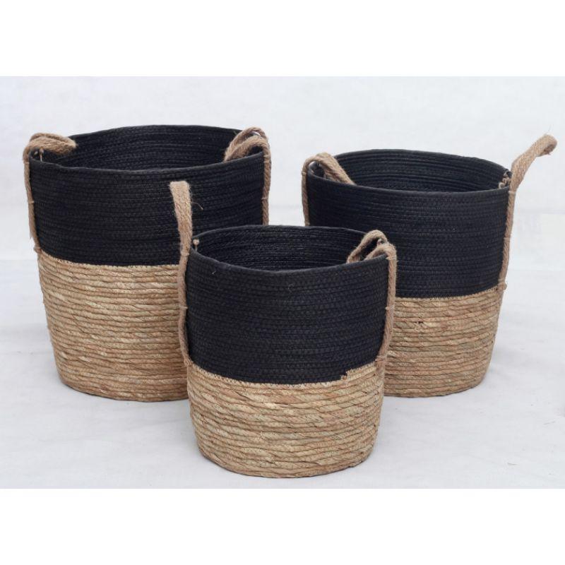 Woven Rattan Rope Basket with Handle B