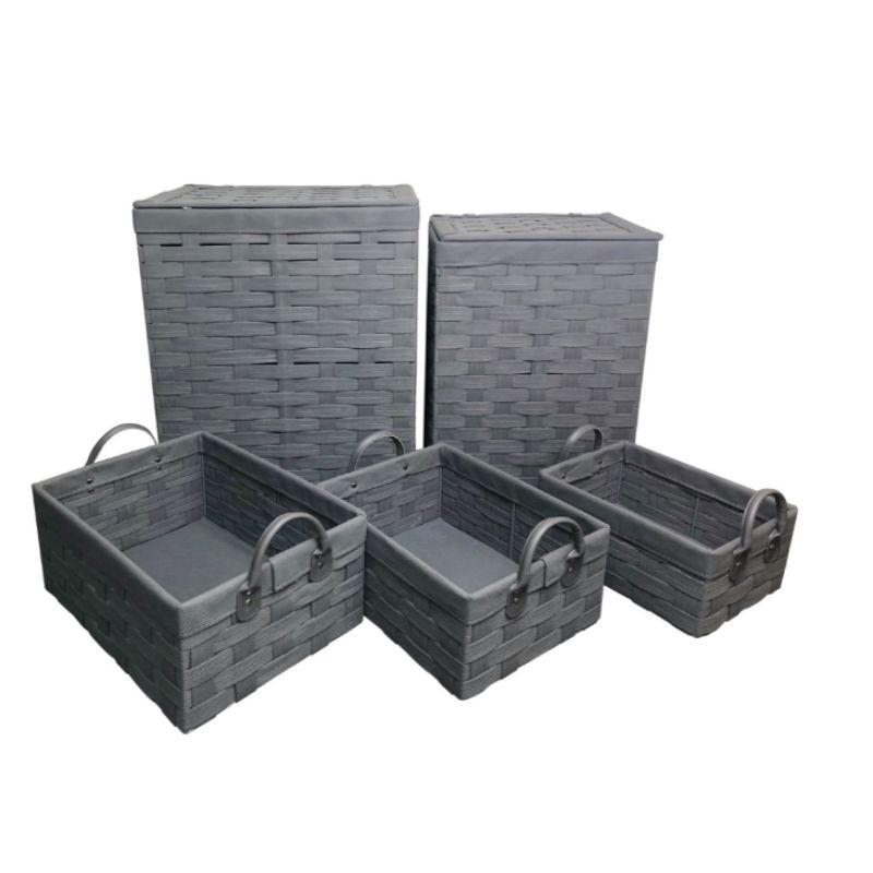 Grey Non Woven Fabric Laundry Basket