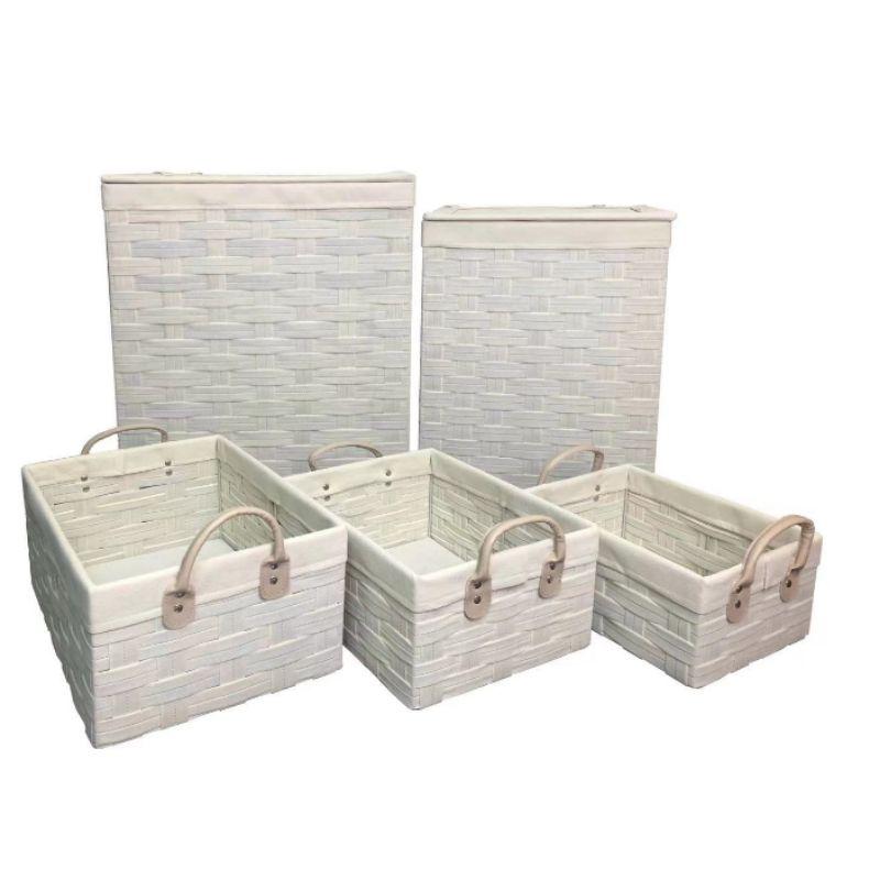 Cream Non Woven Fabric Laundry Basket