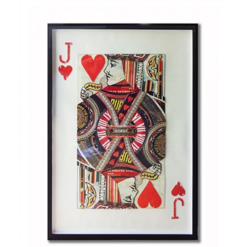 Playing Card Collage Art Joke Of Red Heart - 90cm