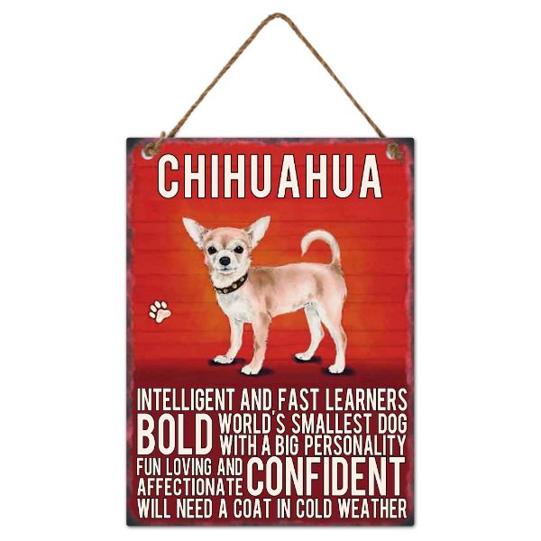 Metal Chihuahua Wall Hanging Sign - 20cm x 27cm