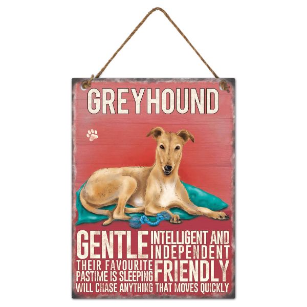 Metal Greyhound Wall Hanging Sign - 20cm x 27cm