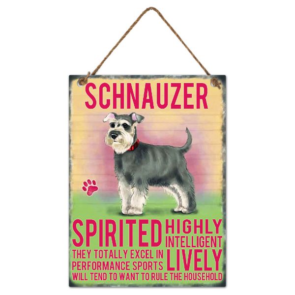 Metal Schnauzer Wall Hanging Sign 20cm x 27cm