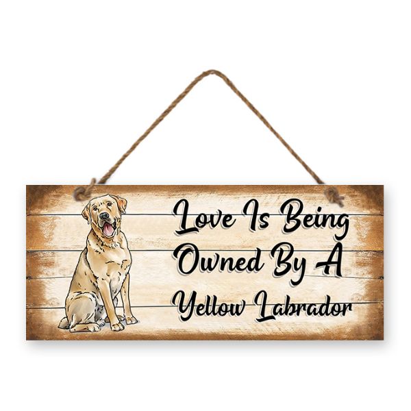 Yellow Labrador Wall Hanging Sign - 30cm x 13cm
