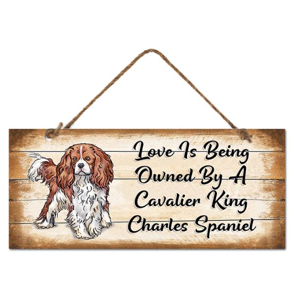 Cavalier King Charles Spaniel Wall Hanging Sign - 30cm x 13cm