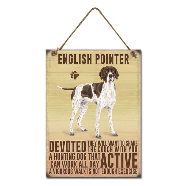 Metal English Pointer Hanging Sign - 20cm x 27cm