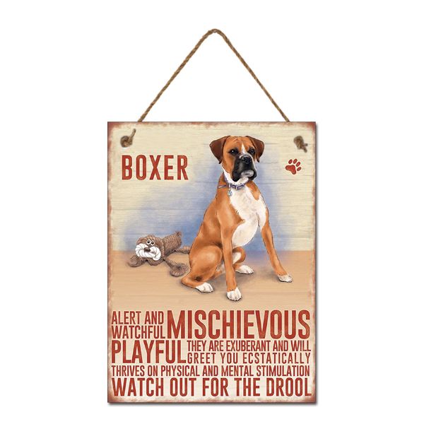 Metal Boxer Wall Hanging Sign - 20cm x 27cm