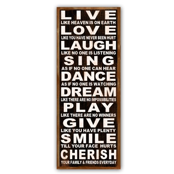 Live Love MDF Wall Hanging - 20cm x 51cm x 0.9cm