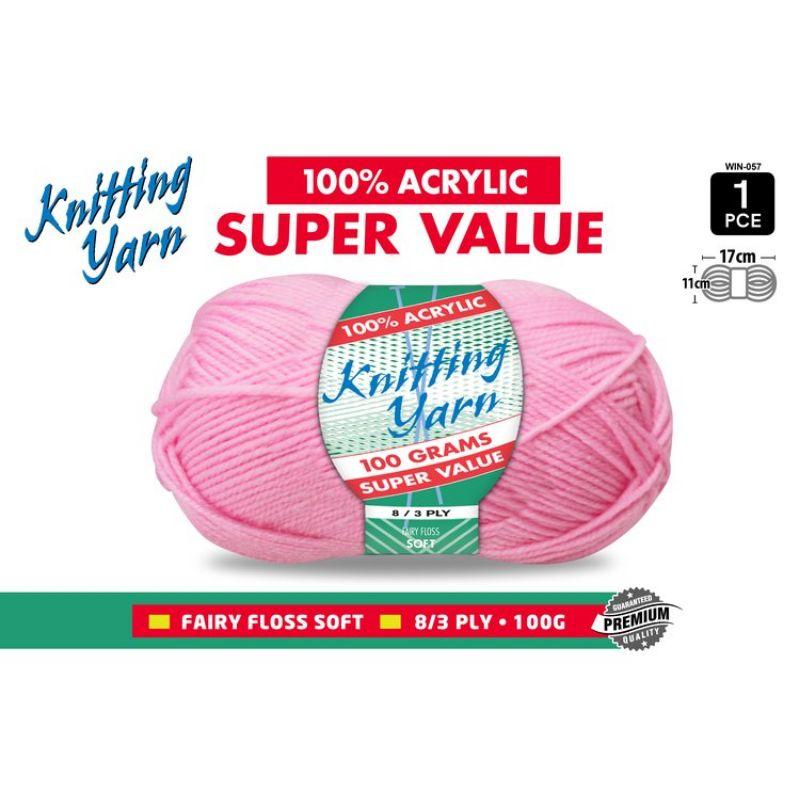 Fairy Floss Knitting Yarn 8 Ply - 100g