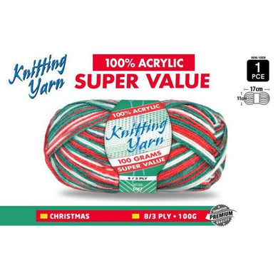 Christmas Knitting Yarn 8 Ply - 100g - The Base Warehouse