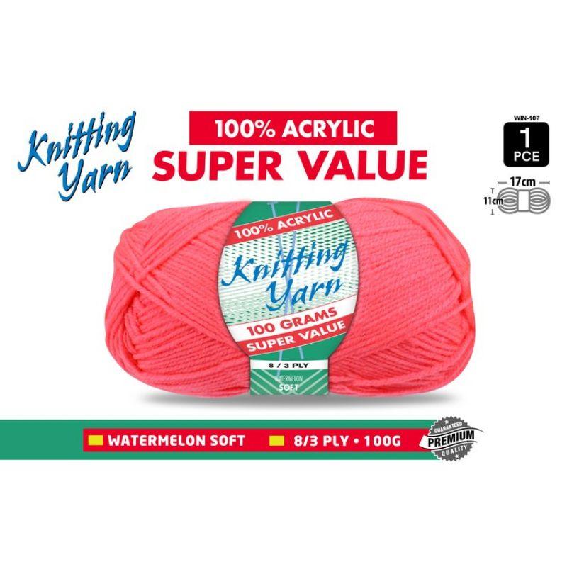 Watermelon Knitting Yarn 8 Ply - 100g