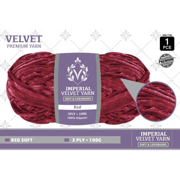 1 Pack Red Velvet Yarn - 100g