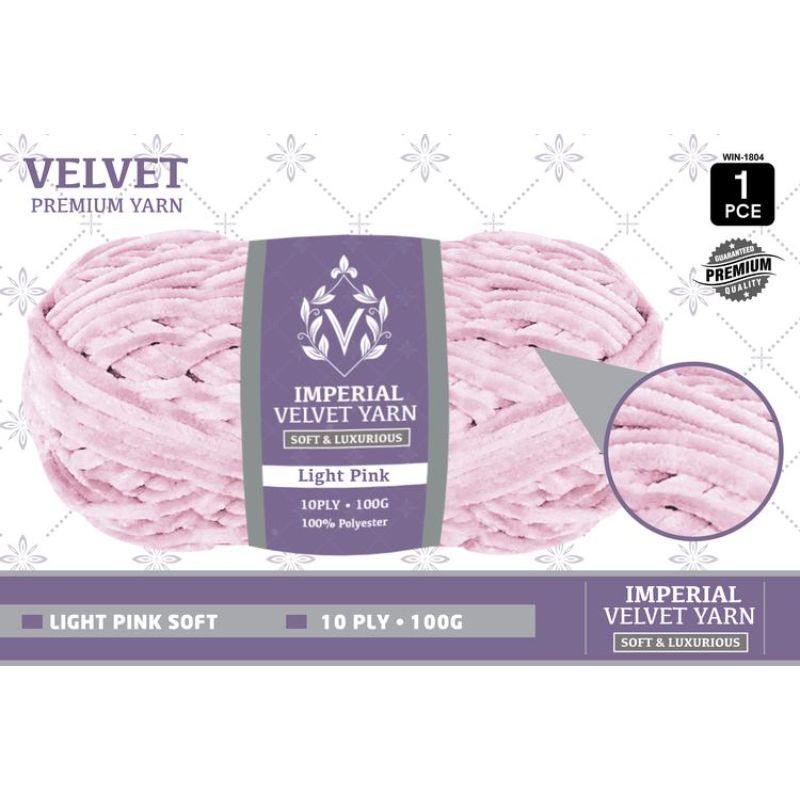 1 Pack Light Pink Velvet Yarn - 100g