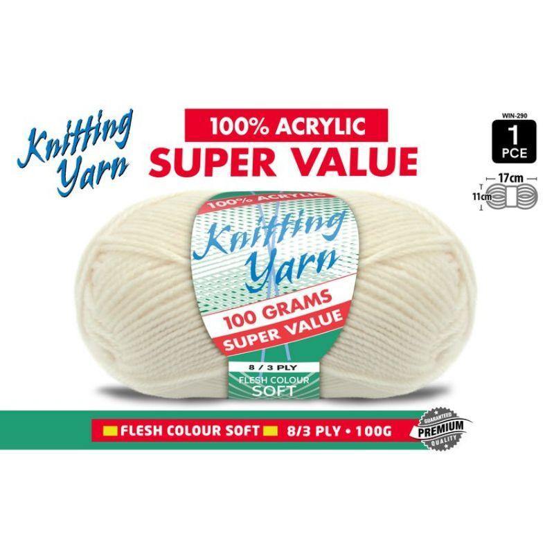 Flesh Knitting Yarn 8 Ply - 100g - The Base Warehouse